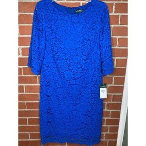 Ralph Lauren Blue Lace Dress Size 10